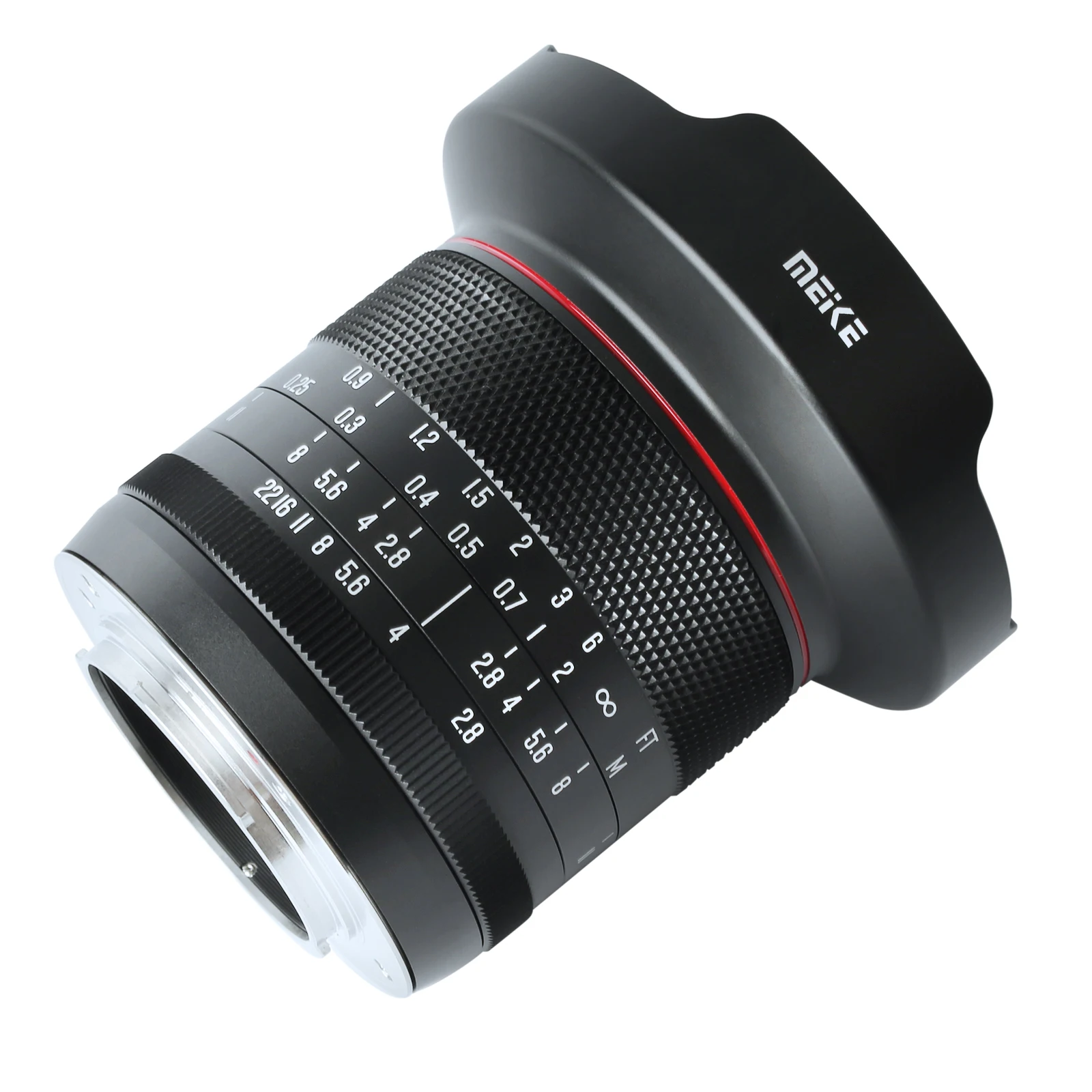 Meike 8mm F2.8 프라임 초광각 제로 디스토션 렌즈 마이크로 4/3 M43 파나소닉 루믹스 올림푸스 카메라 GH4 GH5 GH6용 수동 초점 렌즈