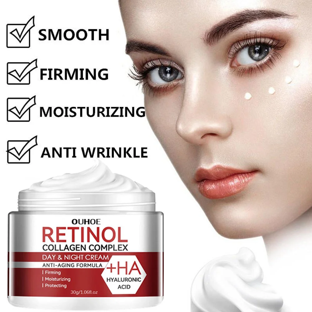 Retinol Lifting Uppstramande ansiktskräm Ta bort rynkor Anti-aging blekna Fina linjer Fuktighetskräm Ljusande hudvård Koreansk_voghion.com