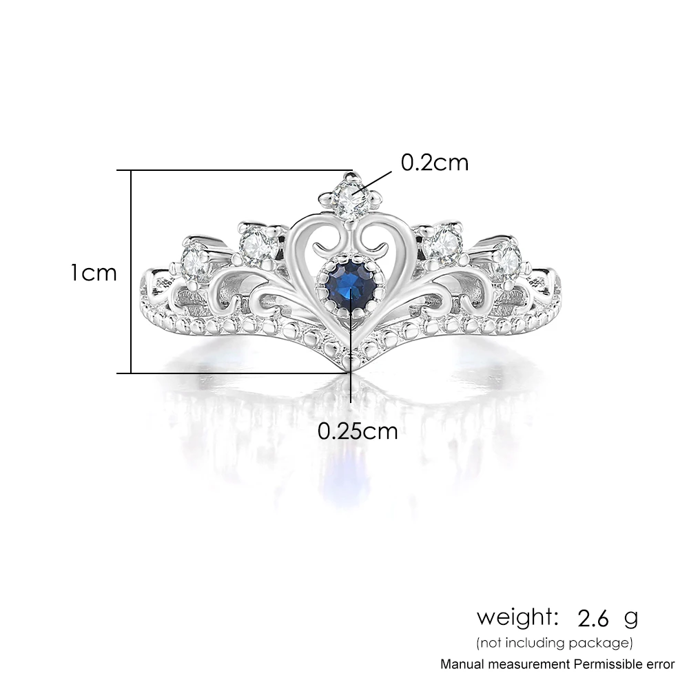 Luxurious Princess Crown Ring with Colorful Crystals - Fashionable Jewelry Gift