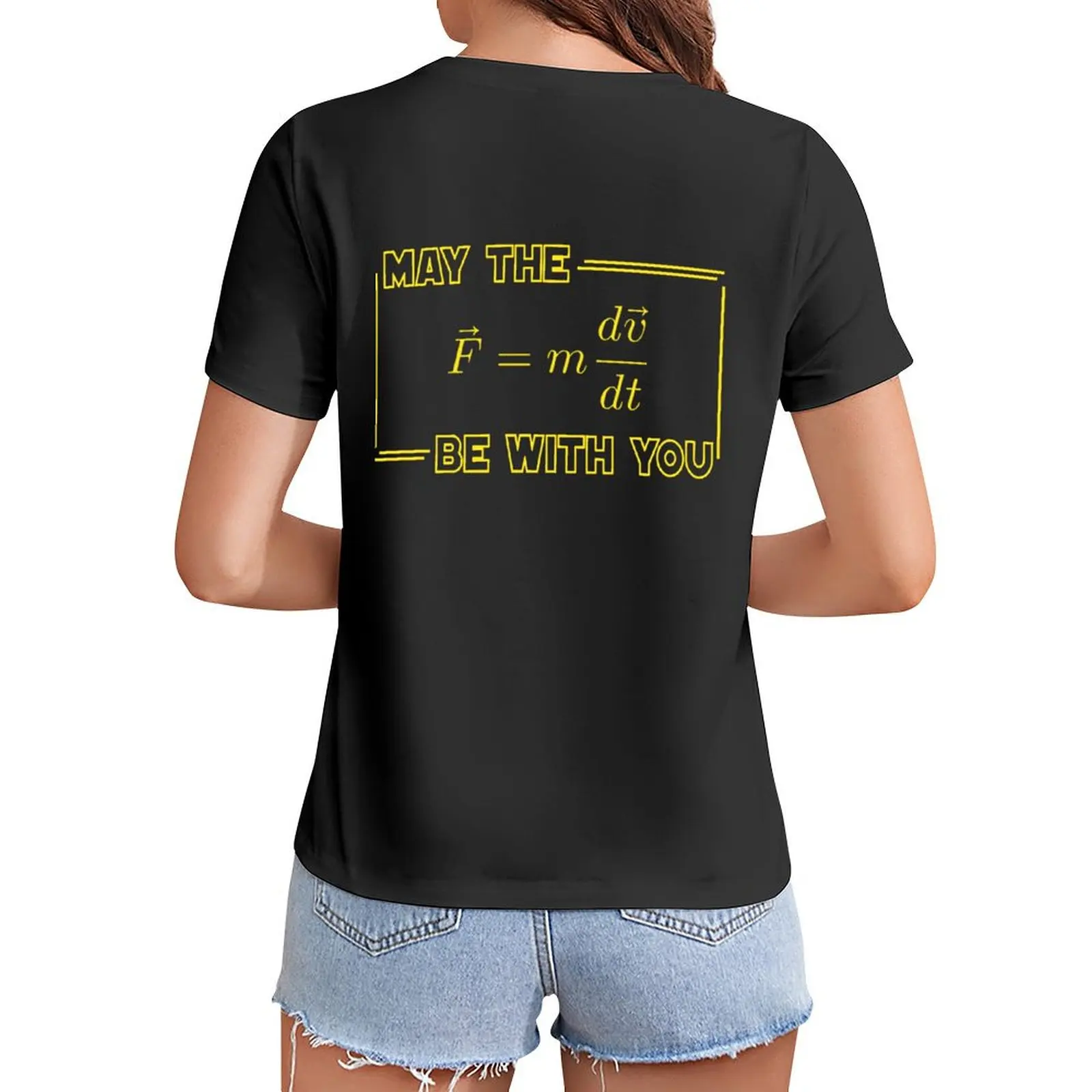 

May The Force Be With You Physics equation Geek humor T-Shirt funnys plain female ariat shirts for Women