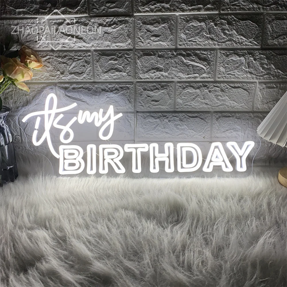 

It's My Birthday Neon Led Sign Happy Birthday Led Neon Lights Home Art Room Wall Decor Birthday Party Decoration Neon Signs