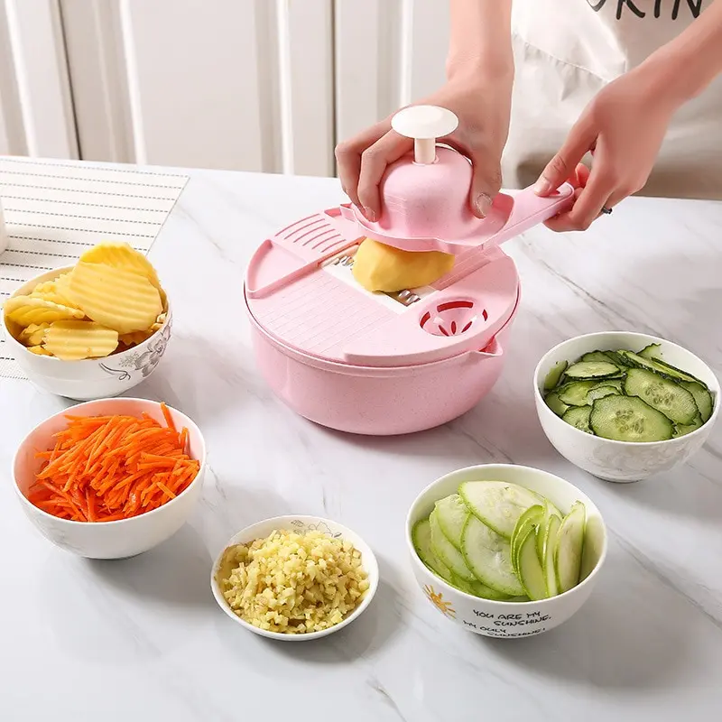 

Green/Blue/Pink Kitchen Multifunctional Salad Utensils Vegetable Chopper Carrot Potato Manual Shredder Cook Vegetable Tools