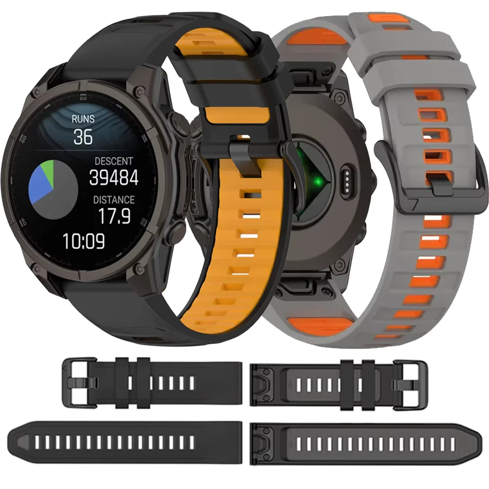 Durable Silicone Quick Fit Wristband Bracelet Strap for Multi-Size Smartwatches