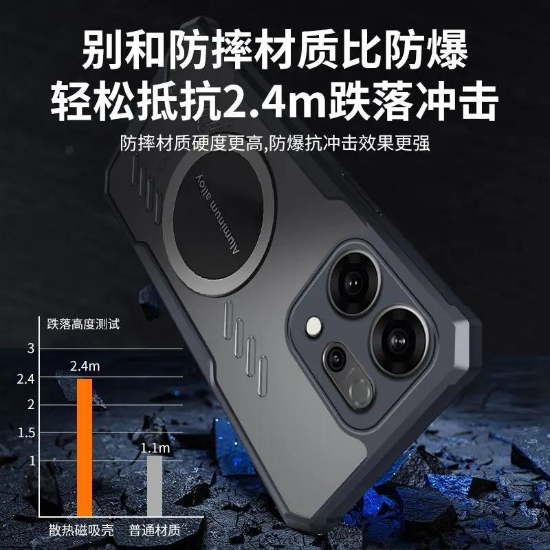 Graphene Cooling Airbag Transparent Shockproof Bumper Case