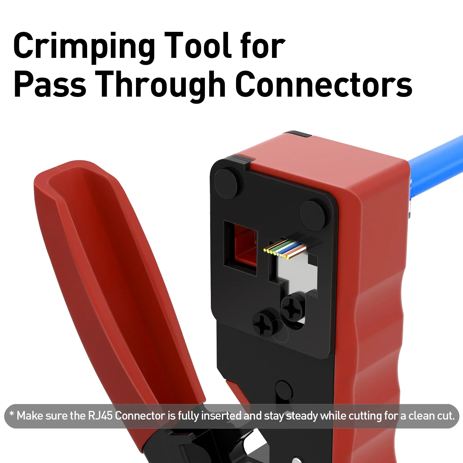 RJ45 Crimp Tool for Cat7/6A/6/5e Ethernet Connectors With Wire Cutting and Stripping Function Including Replacement Blade ethernet crimping tool network crimper