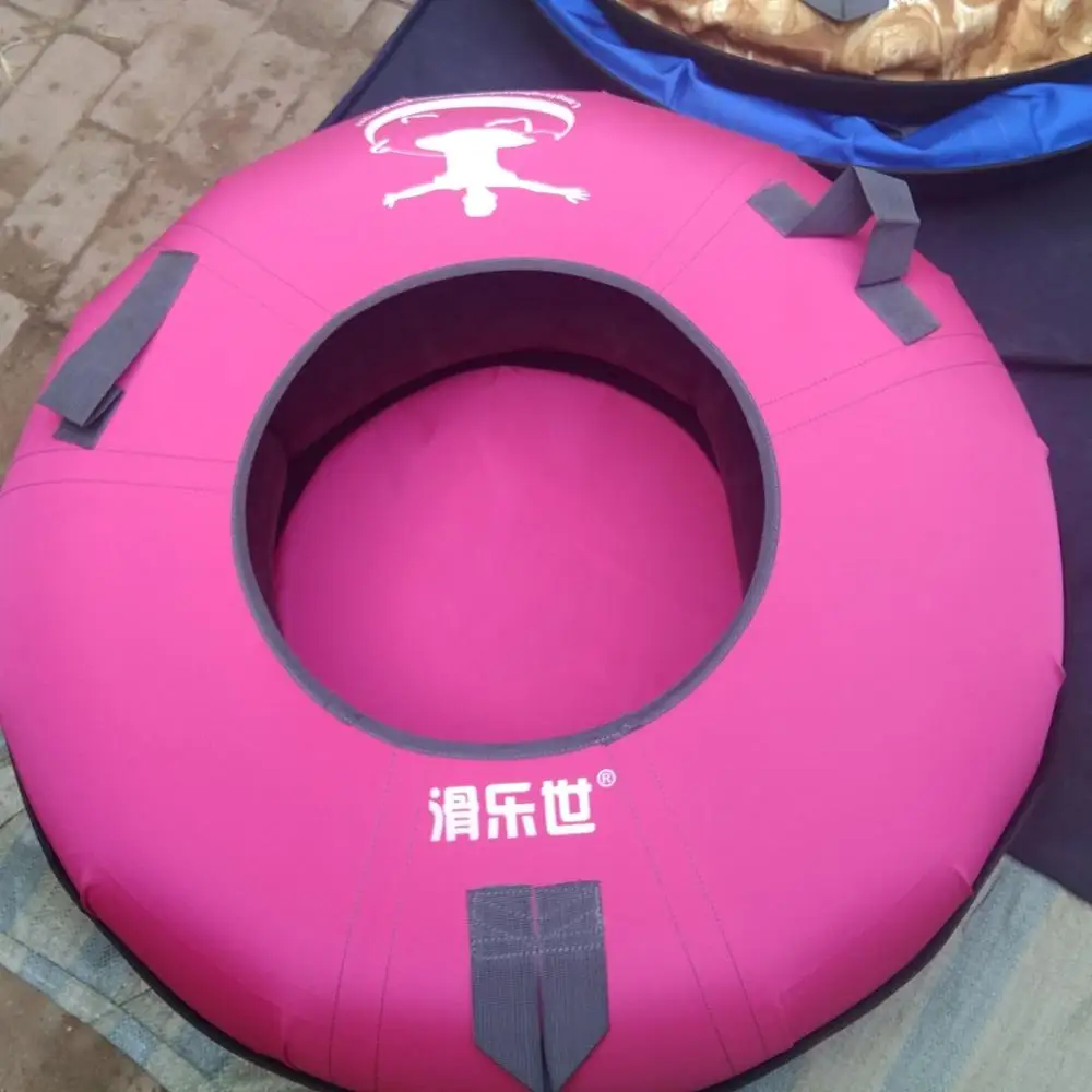 Winter Sport 0.6mm Pvc Bottom Towable Grass Sand Sled Inflatable Ski Cold Resistant Adult Snow Tube With Nylon Cover