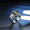 Punk Hip Hop Stainless Steel Lightning Ring Men Fashion Vacuum Electroplating Drip Glue Titanium Steel Rings Jewelry Wholesale 4