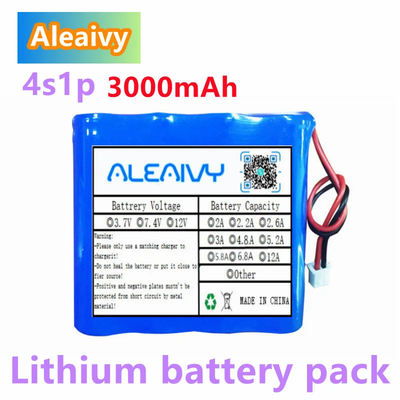 14.4v/14.8v 18650 3000mah 4S1P Lithium Battery Pack Is Used for Electric Tools, Electric Cars, Portable Test Instruments, Etc.