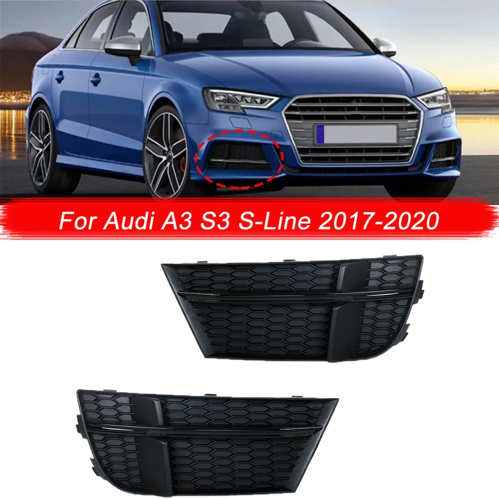 

Car Front Bumper Fog Light Lamp Grille Cover Honeycomb Mesh For Audi A3 S Line S3 2017 2018 2019 2020