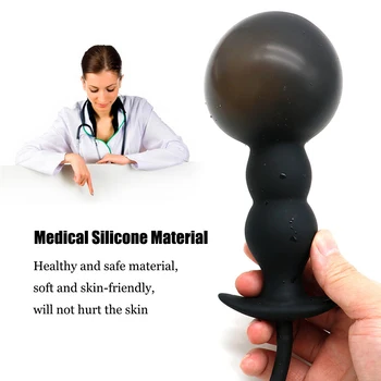 Sex Toys Medical Silicone Inflatable Anal Plug Dildo Stimulate Anus and Vagina Soft Anal Dilator Phallus Erotic Butt Plug Dick 5
