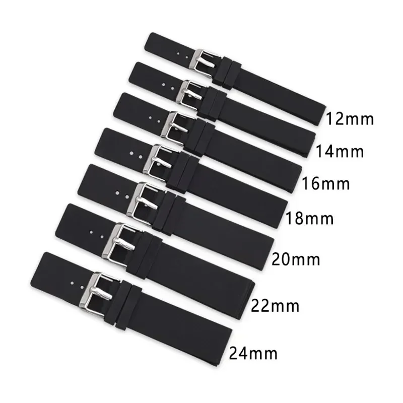 Multicolor Silicone Watch Strap - Soft Rubber Replacement Band