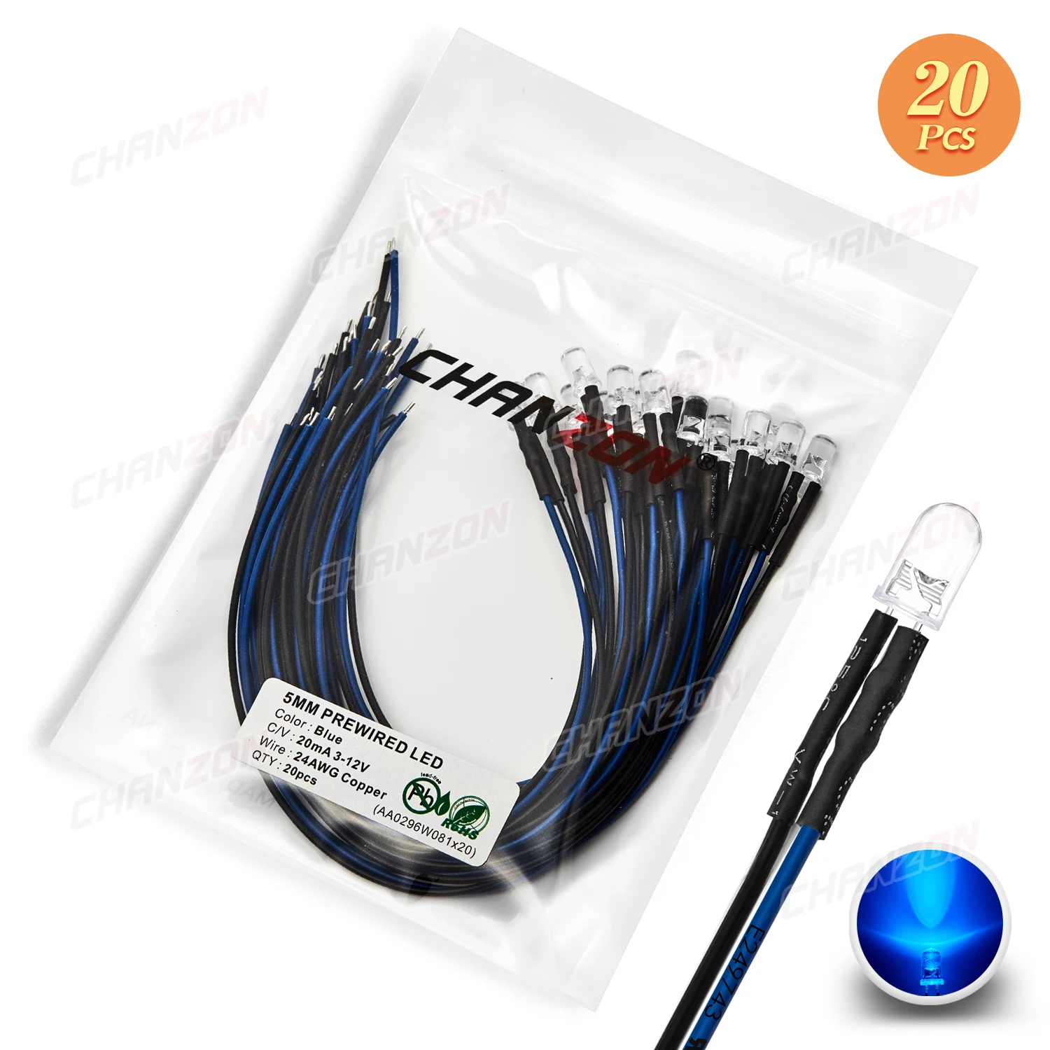 LED Con Attacco Diffuso Piatto Cablato 3mm/5mm 5V/12V/24V Con - Foto 5