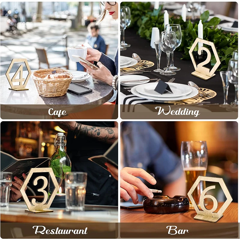 Wedding Number Wooden Table Place Card Rustic Wedding Engagement Reception Seat Decoration Number Signs Event Party Supplies