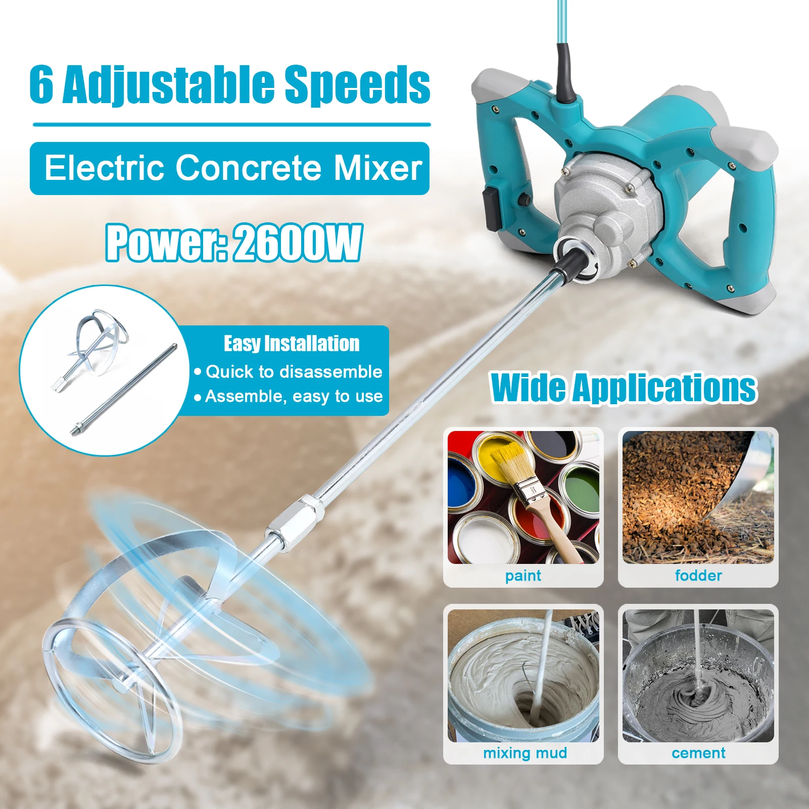  Handheld Mixer, Portable Electric Mixer Easy Operation