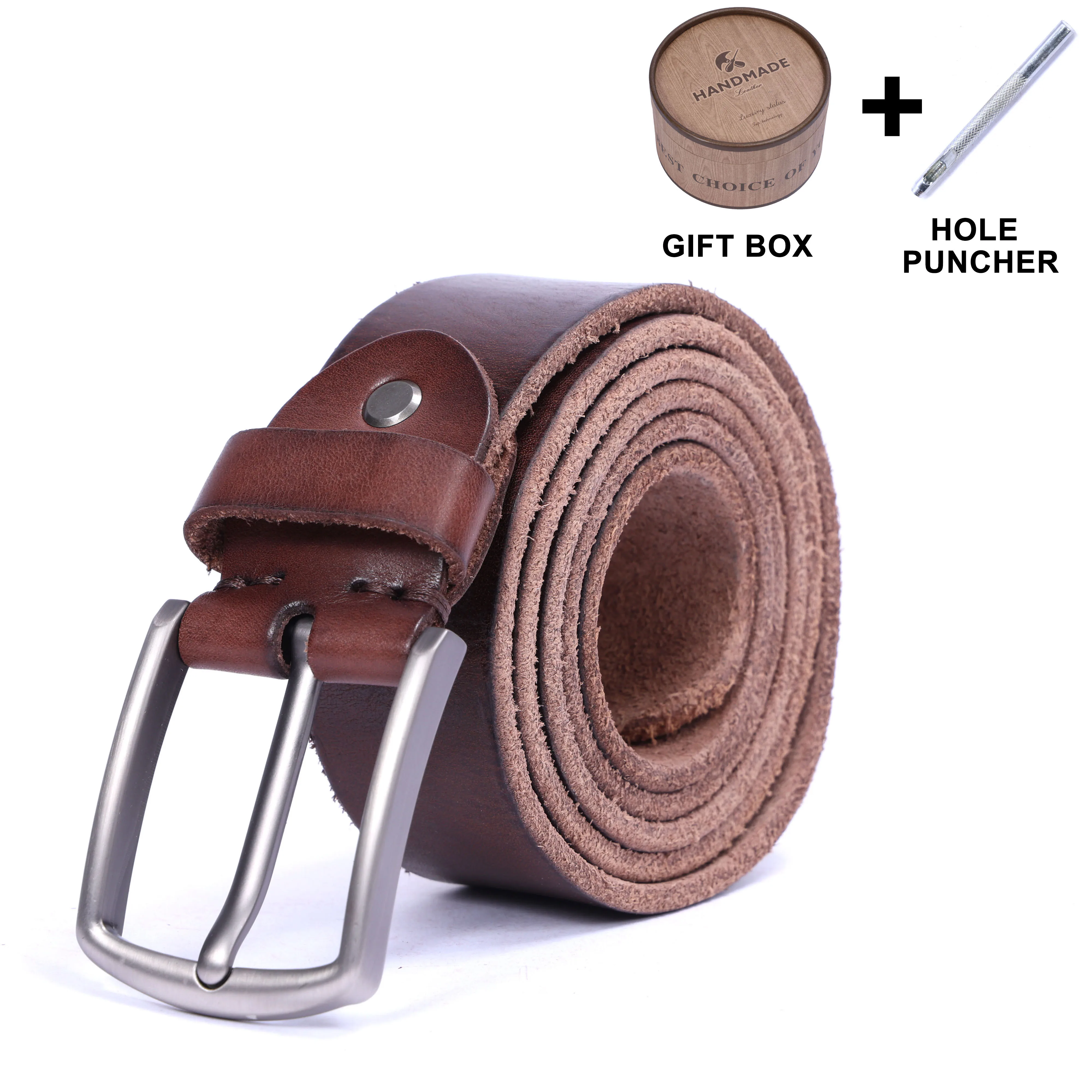 Retro Casual Cowhide Genuine Leather Men's Pin Buckle Belt