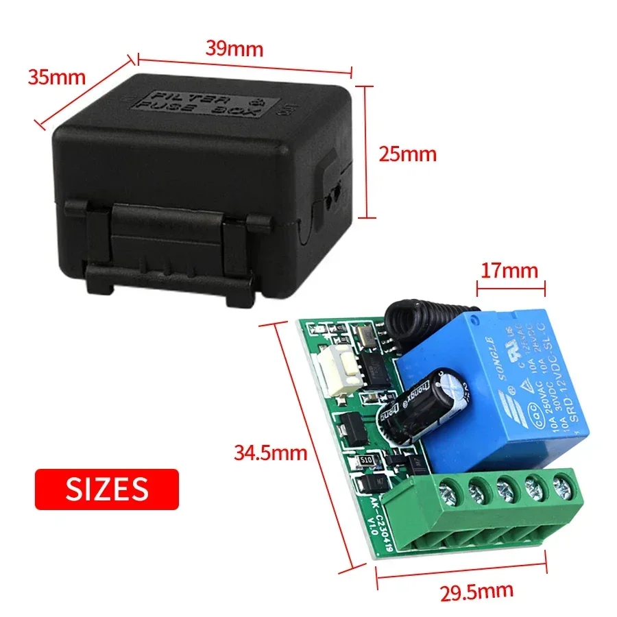 QIACHIP 433 MHz RF Radio Telecomando Interruttore 2 Canali AC 220V 230V Ricevitore relè senza fili con 2 Trasmettitori Controllo Remoto per motore porta garage tapparelle luce