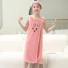 Children's Cute Cartoon Bath Towel Does Not Remove Hair Coral Velvet Absorbent Sling Home Bath Skirt Swimming Bath Towel 1