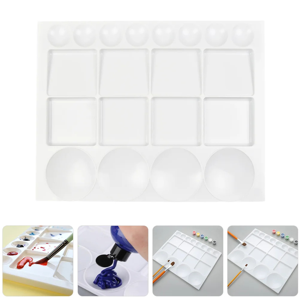 Plastic Paint Palettes Artist Color Mixers Blender Watercolor Pigment Mixing Trays Painting Board 12 pcs palette pigment tray paint mixing trays tools pallets plastic watercolor mixers plates artist for painting