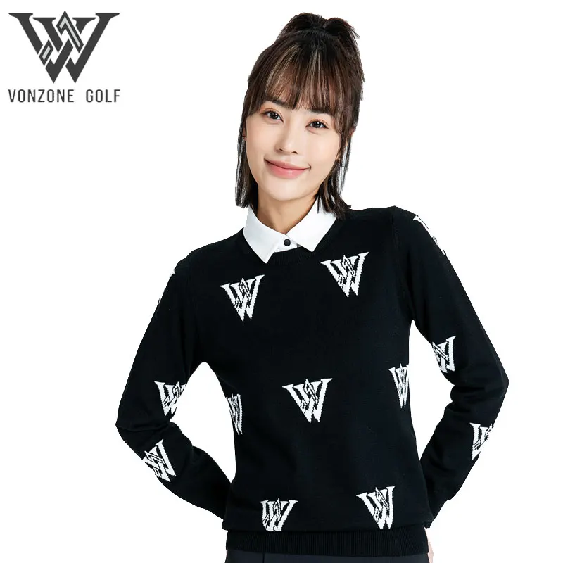 Autumn Winter For Women Clothing Long Sleeves Round Neck Golf Sweater Outdoor Sports Fashion Casual Knitted Warm Sweate Shirt