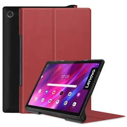 Vibrant Painted Shockproof Stand Cover for Yoga Tab 11 YT - J706F (Wine Red)