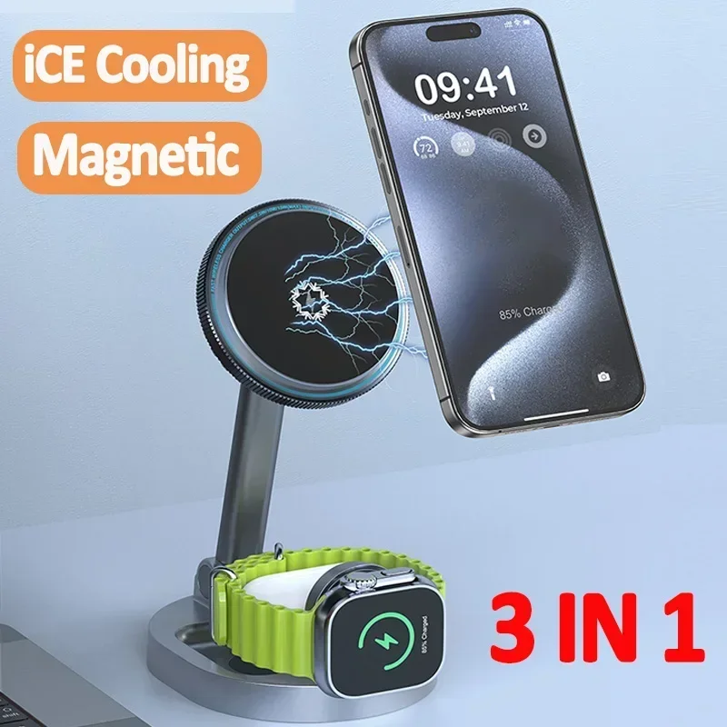 Foldable Fast Charging Wireless Charger Stand for iPhone and Apple Watch