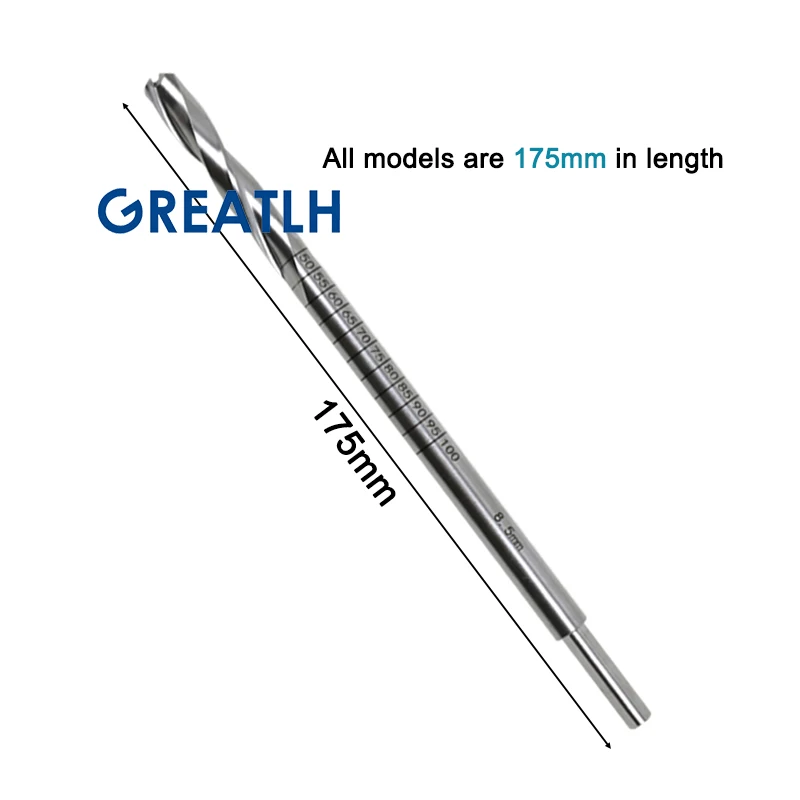 GREATLH Tibia Cannulated Drill Bits Tibia Intramedullary Nail Cannulated Drill Bit Medullary Cavity Expander Orthopedic Tool