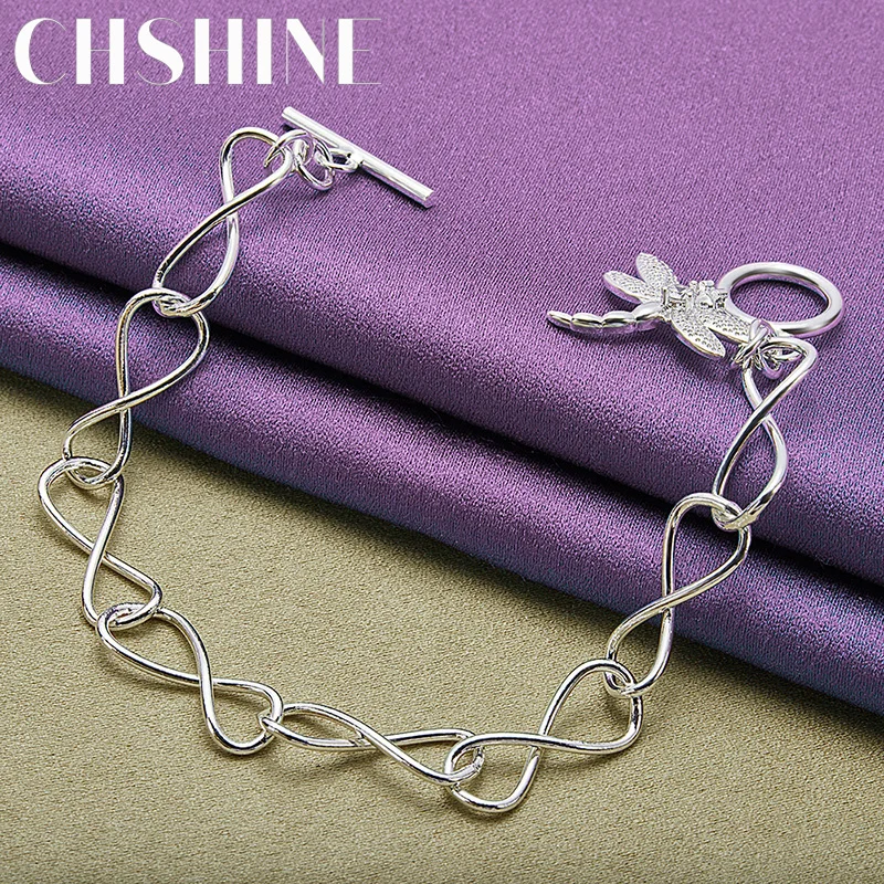 

CHSHINE 925 Sterling Silver Dragonfly Bracelet For Women Wedding Party Fashion Charm Jewelry Factory Wholesale