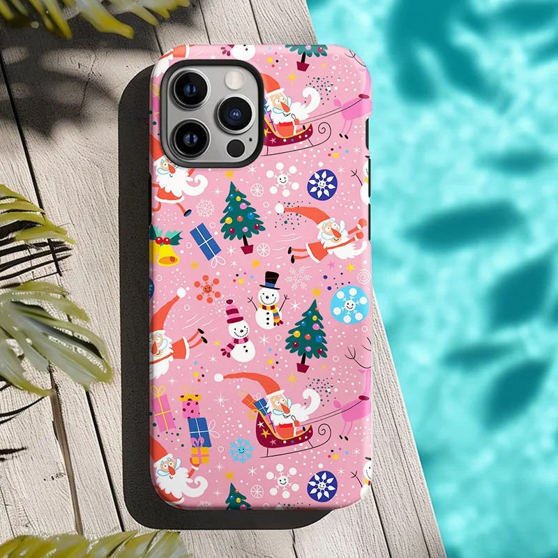 Christmas Snowflake Shockproof Phone Cover - 2-In-1 Film Shell Case