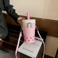 Personalized Bag for Women, Milk Tea Cup Shaped Bucket Bag, Crossbody Shoulder Bag, Kawaii Bubble Tea Boba Milk Handbag, Trendy 1