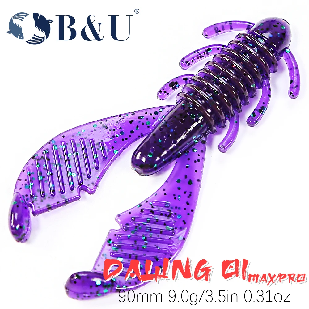B & U Worm Craws Gamberetti Esca Morbida 90Mm Odore Con Sale Silicone Esche Artificiali Jig Wobblers Bass Carp Pesca Attrezzatura Da Pesca
