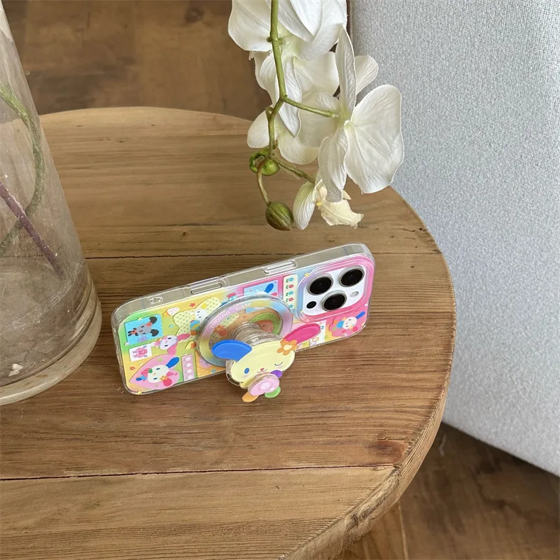 Rainbow Rabbit dopamine bunny art Phone case For magsafe iPhone 17 16 15 14 13 Pro Max Case Cute Luxury Cartoon shockproof Cover 4