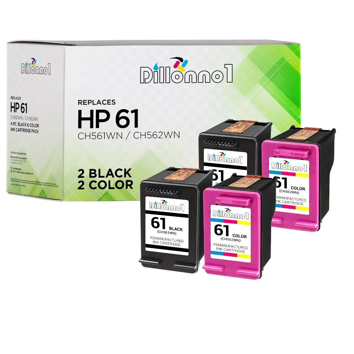 

4PK 61 CH561WN CH562WN B/C For HP OfficeJet 2620 4630 4632 4634 4635 8040 8045