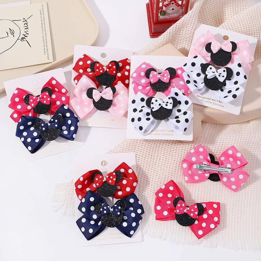 Hair Accessories 2PCS Sweet Shinny Glitter Bows Hair Clips for Baby Cute Girls Boutique Ponytail Holder Kids Baby Hair Accessories For Gift
