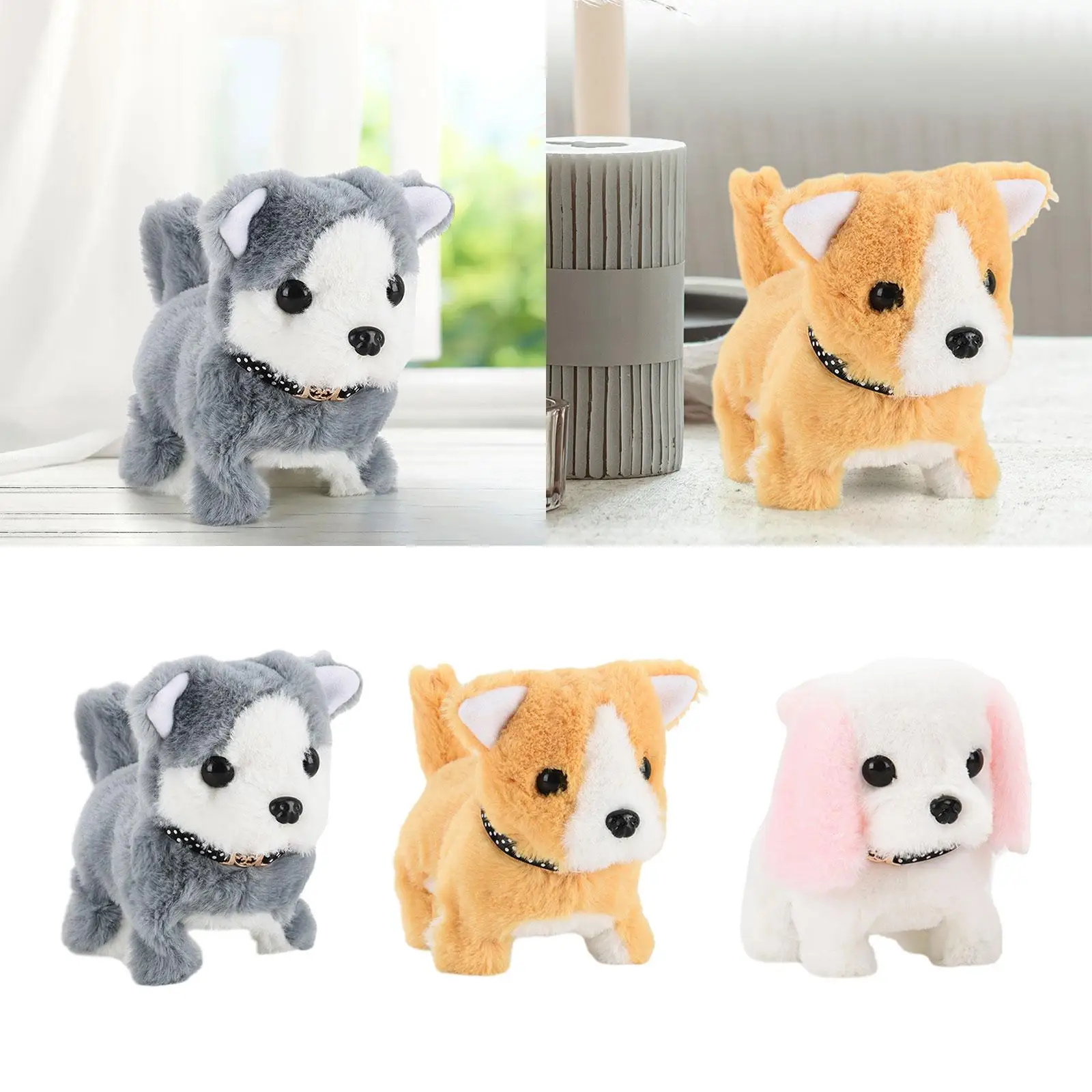 Electronic Plush Dog Toy Walks Barks Shaking Tail for Age 3 4 5+ Years Old