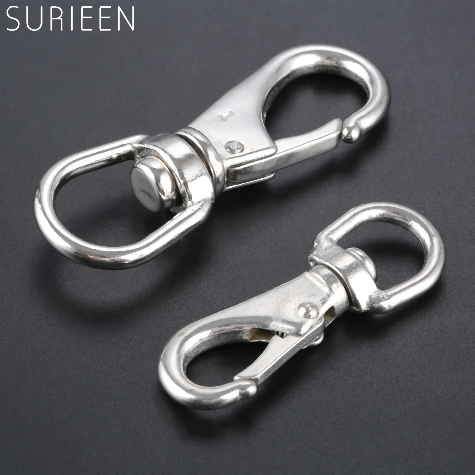Marine Stainless Steel 360 Degree Round Eye Base Swivel Bolt Snap Hook