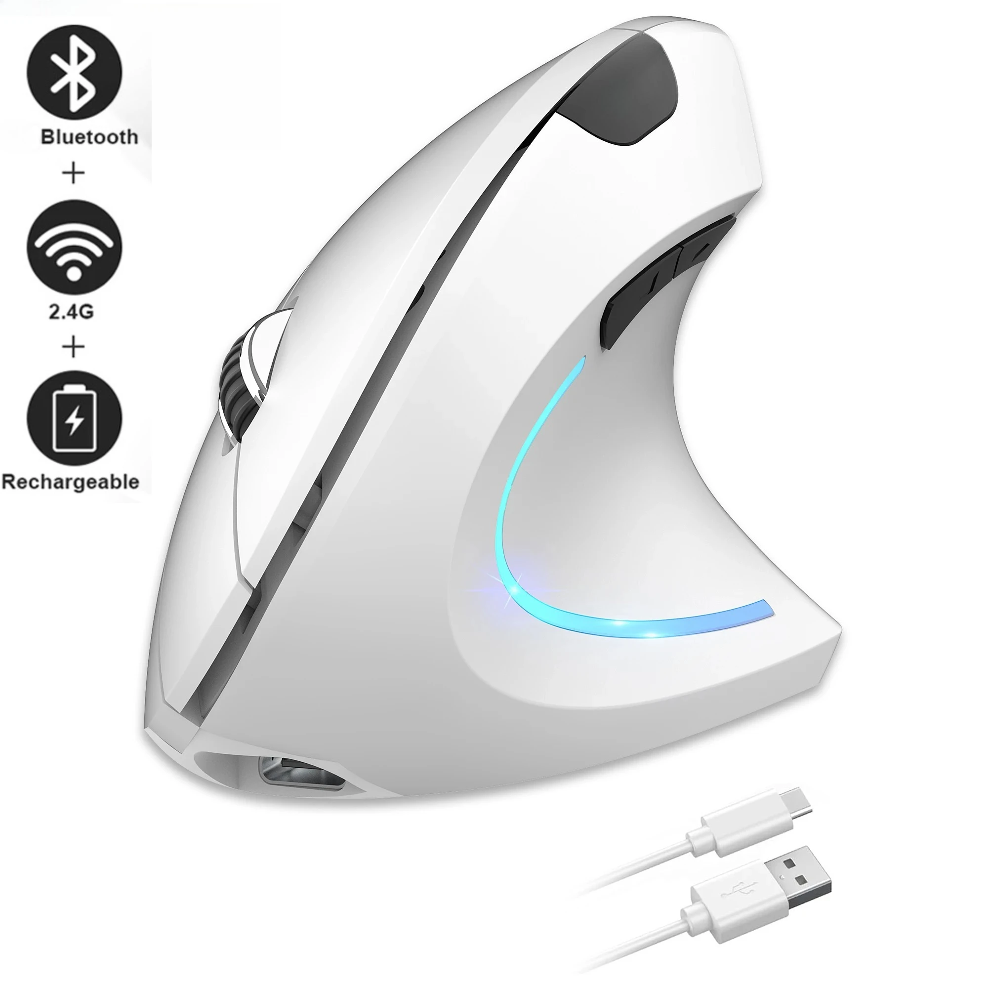 Wireless Rechargeable Vertical Ergonomic Gaming Mouse