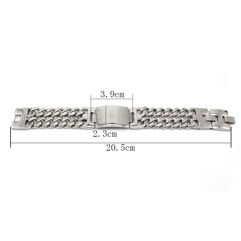 Chinese Meanings Unisex Wide Silver Color Chain Bracelet Bangle Stainless Steel Words ID Bracelet For Women Men 2