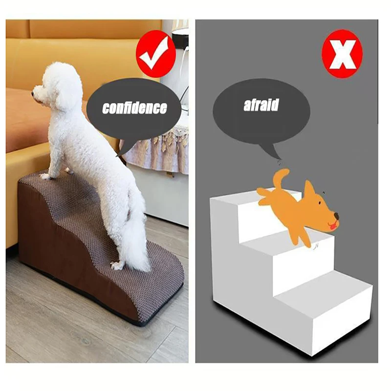 Pet 2/3/4 Step Dog Stair Cat Pet Ramp Ladder Washable Non Slip Removable Memory Foam Stair Dog Ramp Multi Scene Available