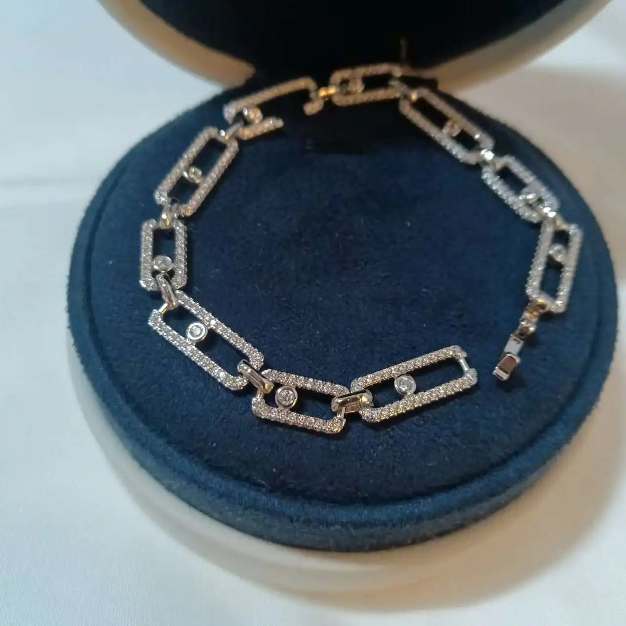 

Franch High Quality 925 Sterling Silver Bracelet Femme Luxe Move Link Chain Bracelet For Women Luxury Boutique Jewelry