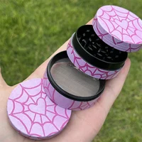 Portable Pink Heart Creative Heart Patterned Herb Grinder Metal Tobacco Grinder Valentine's Day gift Idea 2