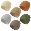 0-6M Newborn Hospital Hat Baby Beanies Cap Solid Color Infant Cotton Hats Autumn Winter Windproof Headwear Infant Shower Gift 3