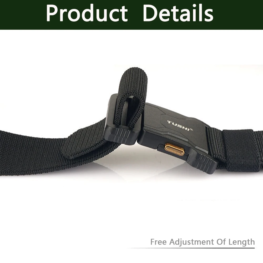 Tushi neuer taktischer Outdoor-Gürtel für Männer und Frauen Schnalle aus Aluminium legierung Schnell verschluss elastischer Gürtel Freizeit gürtel Jeans Bund – Detail 8