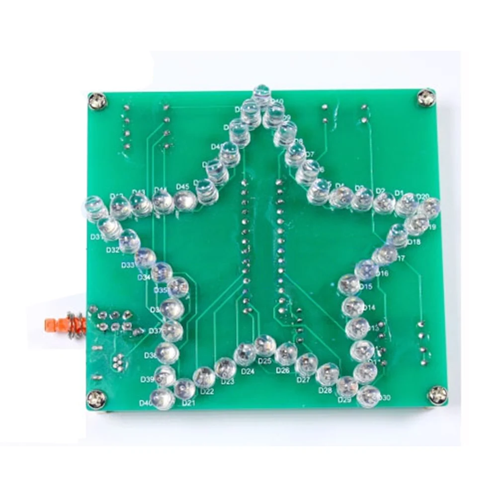 Kit Di Saldatura Fai-da-Te Con 50 LED Colorati A Stella | Progetto Elettronico Per Principianti E Studenti | Alimentazione USB/Batteria