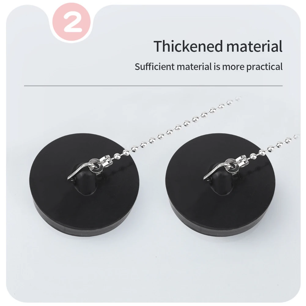 Bathtub Stopper 2pcs 43mm Hanging Ring with Chain