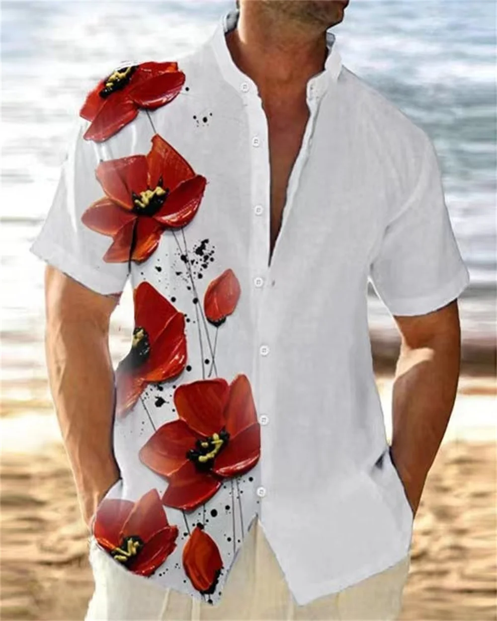 

Рубашка с коротким рукавом для мужчин и женщин, гавайская пляжная сорочка с 3d принтом, с лацканами, крутая Повседневная Уличная одежда, лето
