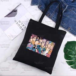 Stone Ocean JOLYNE CUJOH Jojo Bizzare Adventure Canvas Tote Bag for Female Eco Reusable Shopping Bag Casual Black Shoulder Bags