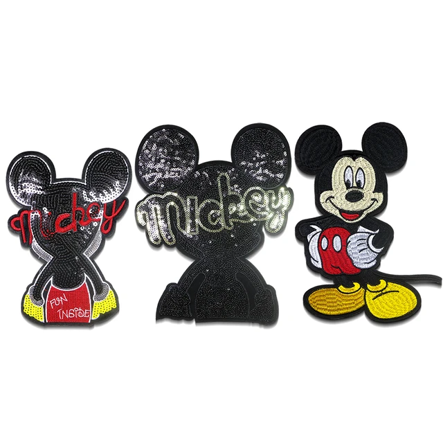 Disney Mickey Mouse Shiny Chenille Icon Towel Embroidery Applique