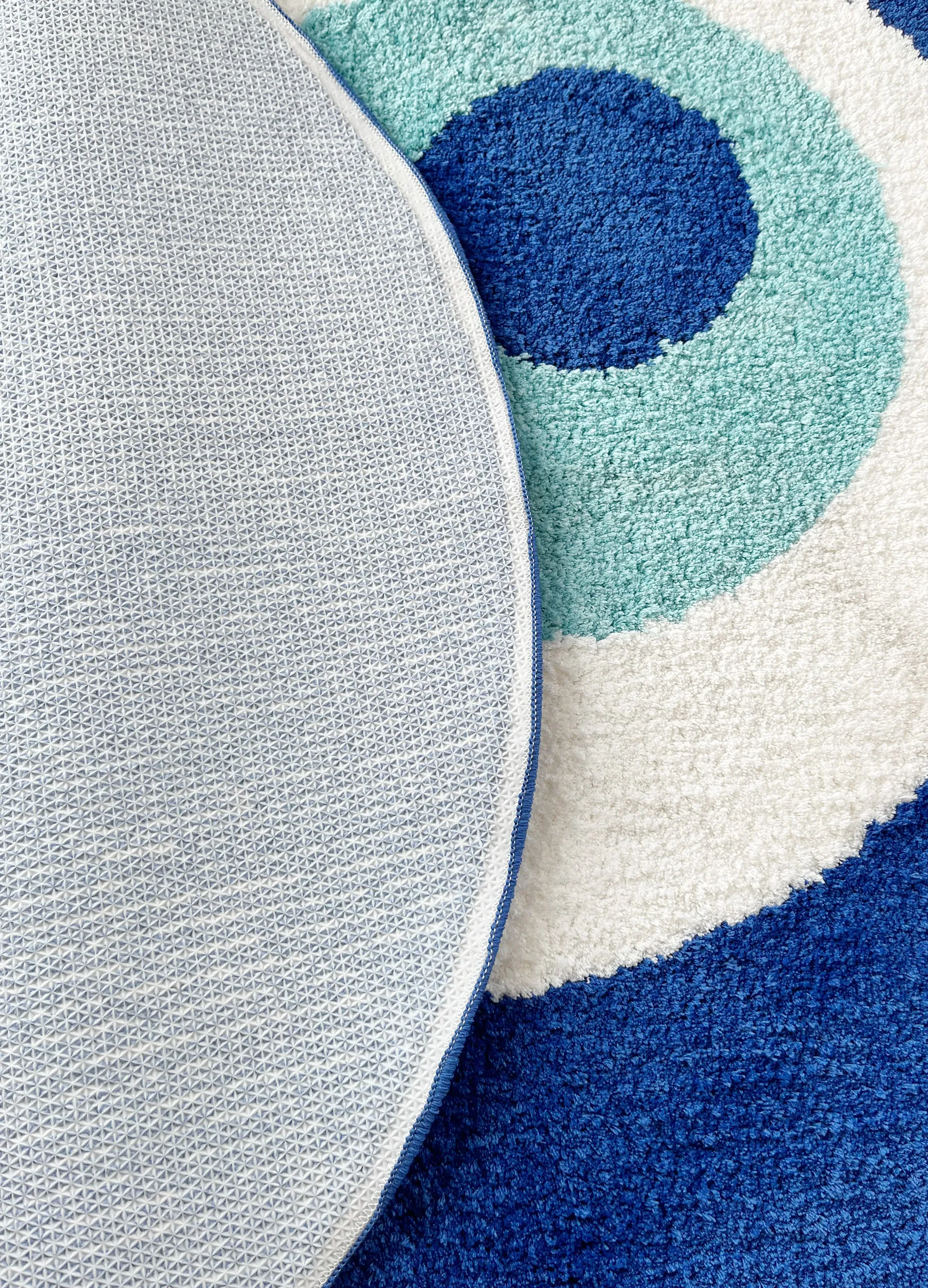 Blue Evil Eyes Circular Tufted Rug