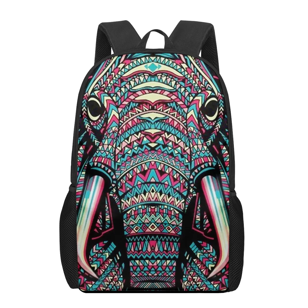 

Indian Animal Elephant Art Print Teenager School Bag Boys Girls Kids Backpack Student Book Bag Woman Men Daily Casual Backpacks