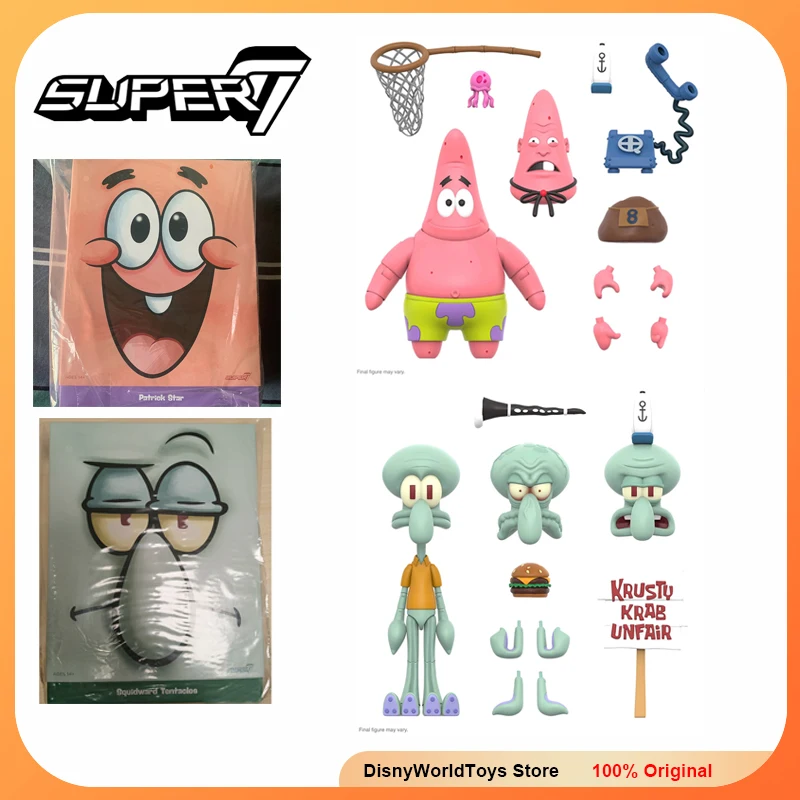 100% Originale Super7 Spongebob Squarepants Patrick Star Squidward Ultimate Genuine In Stock Figure Model Toys